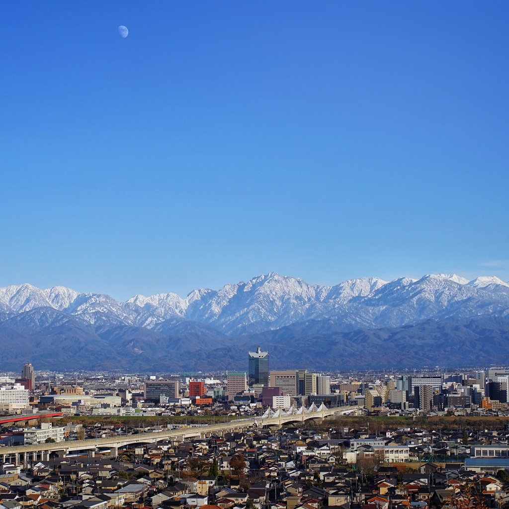 呉羽山からの富山市風景（α7R）