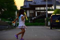 夕方とシャボン玉②