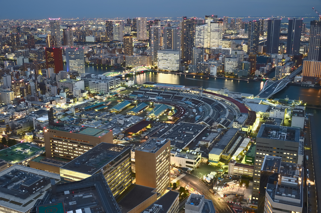 築地市場夜景-2