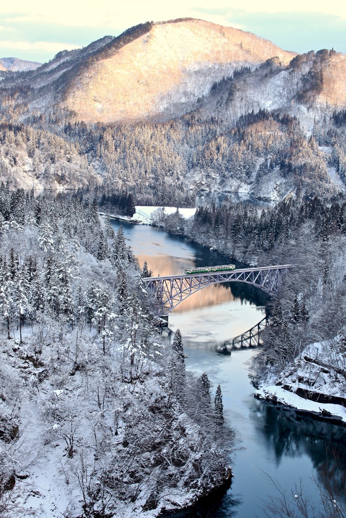 只見線雪景色-1