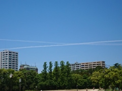 飛行機雲のクロス