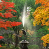 紅葉と鶴の噴水 2