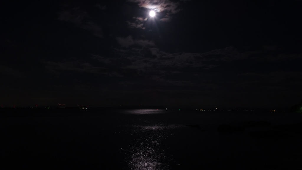 海と月