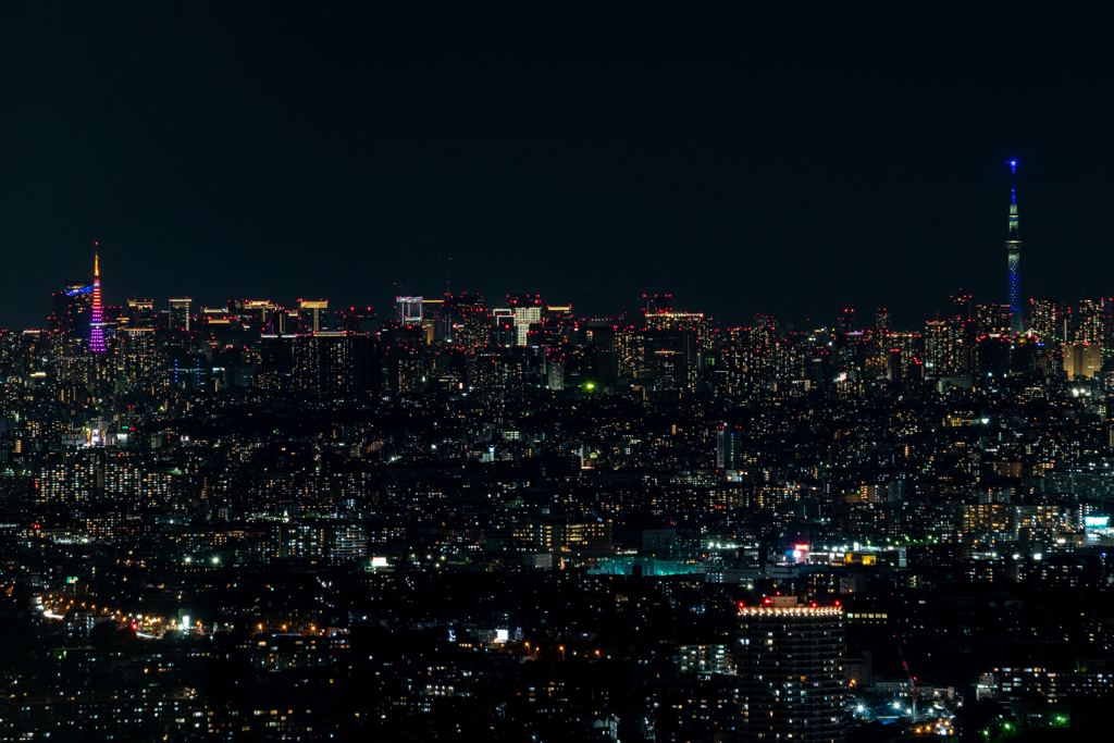 東京夜景 東京タワー 東京スカイツリー By くるるぐんそー Id 写真共有サイト Photohito