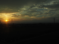 夕焼け(東海道新幹線 京都～米原)
