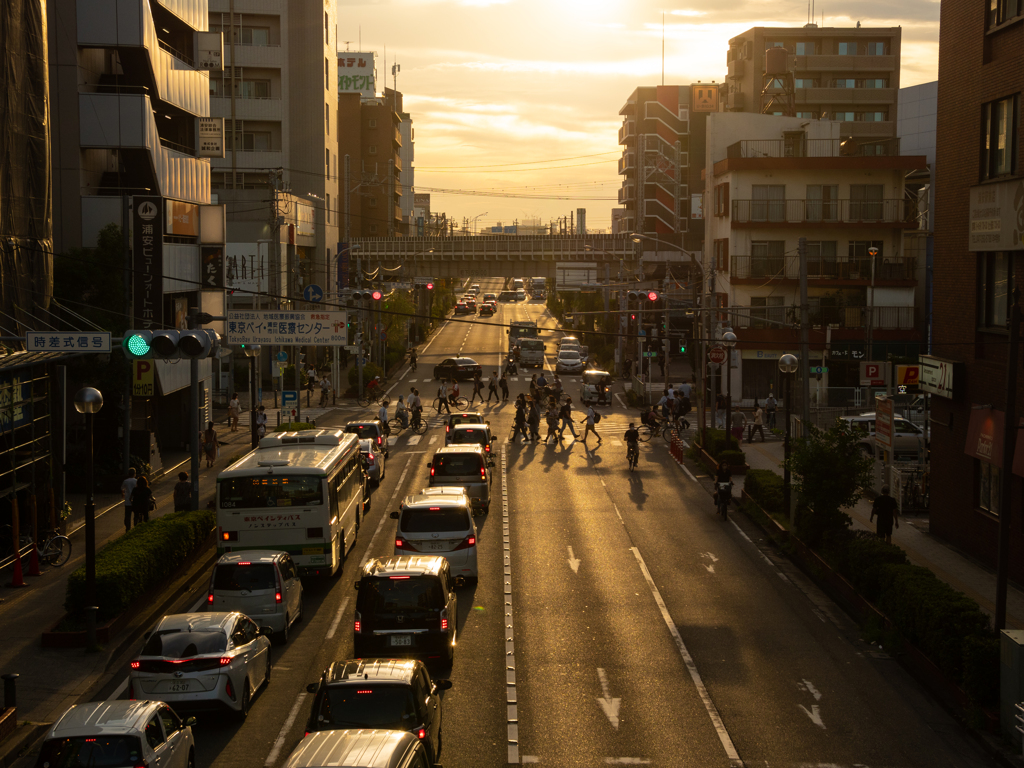 浦安夕景 どこか懐かしい駅前夕景