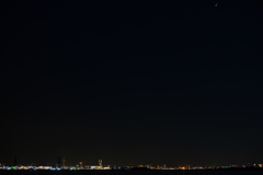 横浜・羽田方面夜景と木星・土星