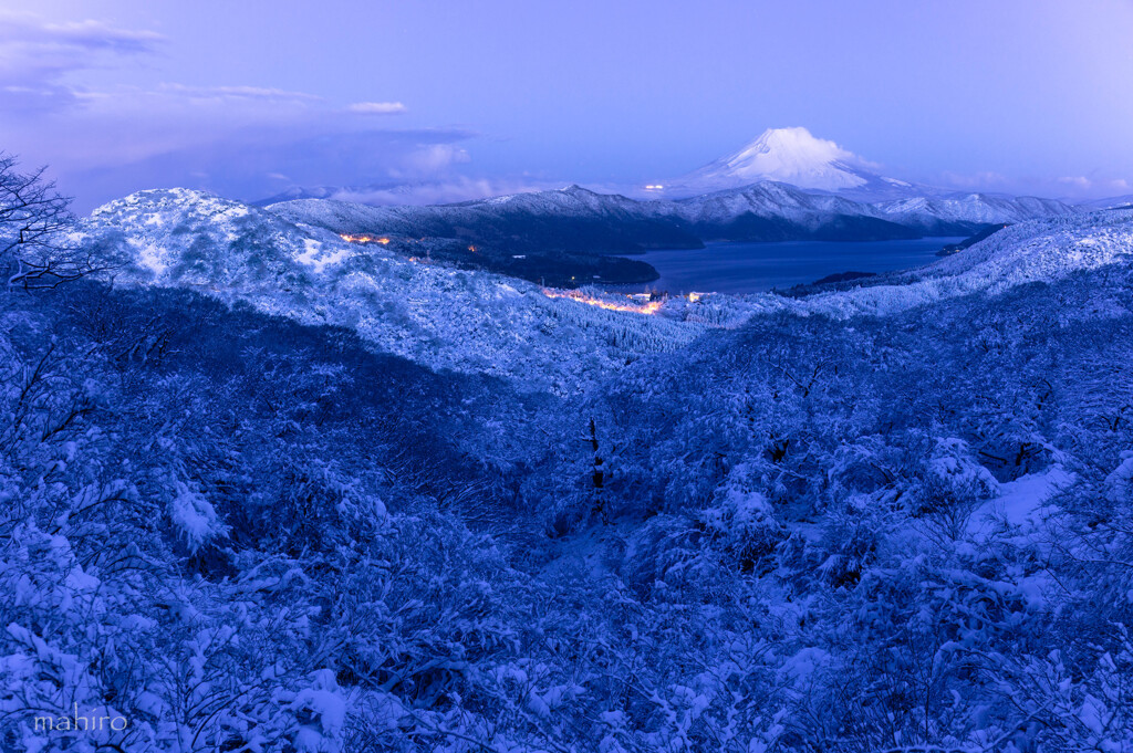 大観山雪景色。