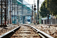 大阪環状線の内側で地面を走るレアな線路