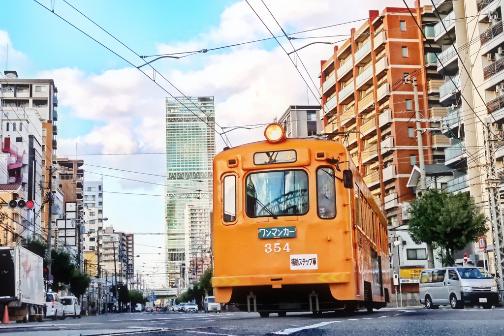 路面電車の走る町