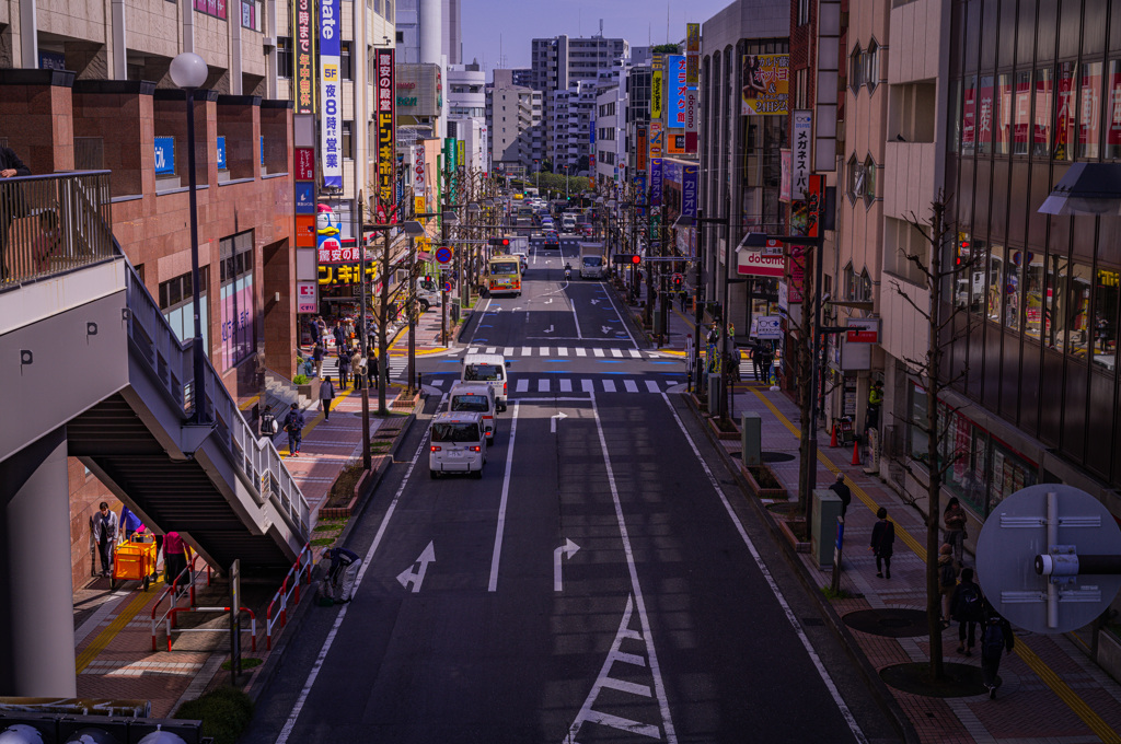 藤沢駅歩道橋からの眼下