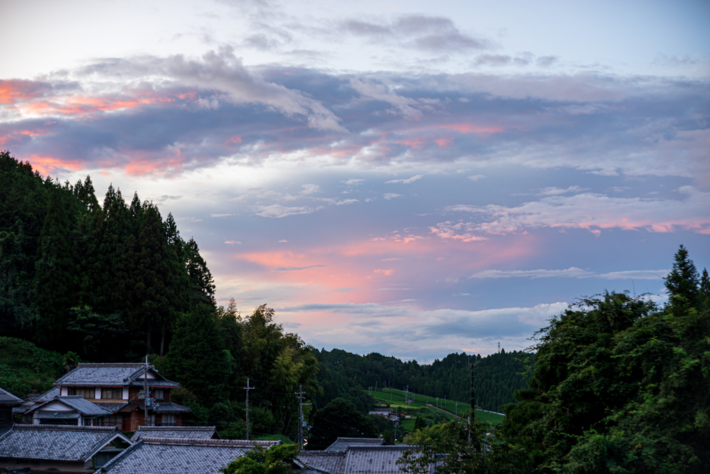 田舎の夕日