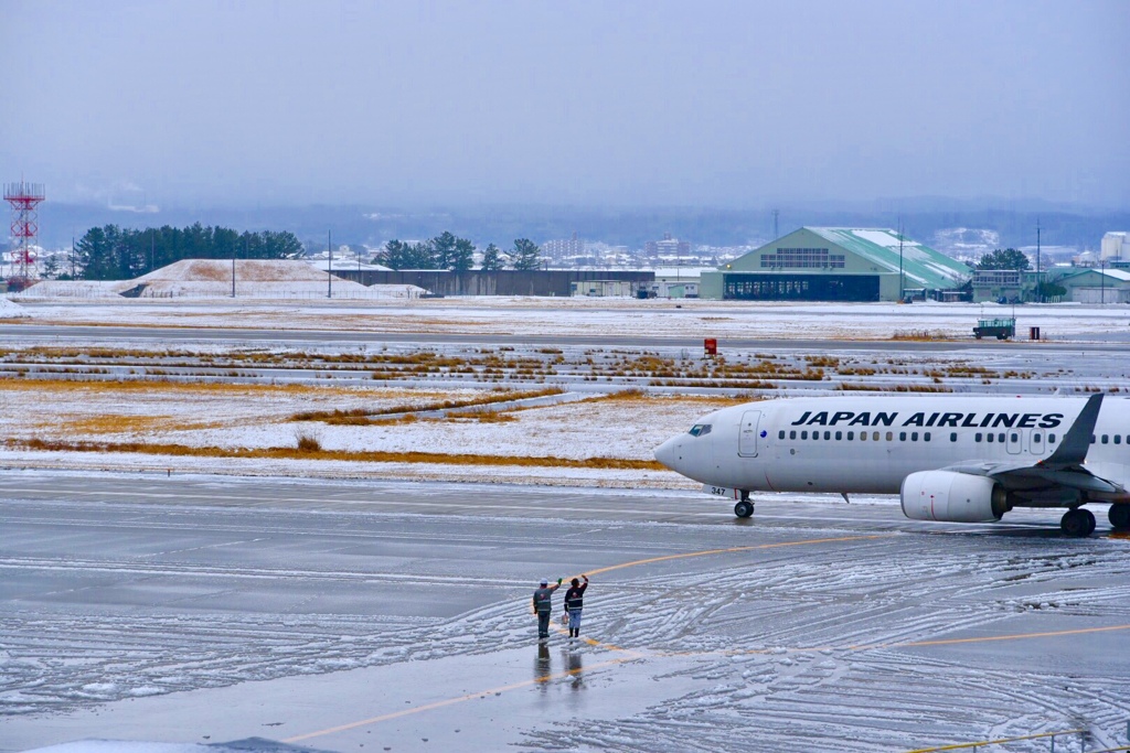 冬の小松空港、