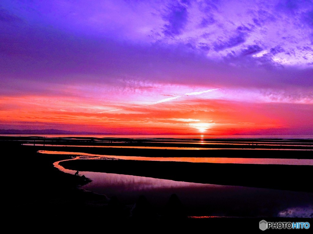 真玉海岸 夕焼け