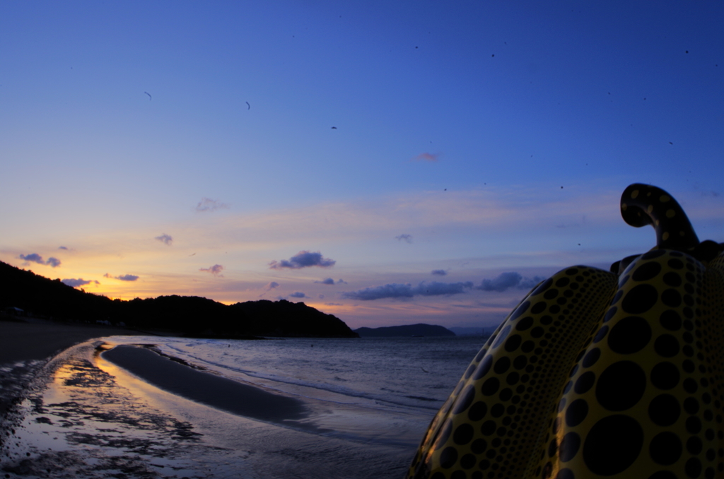 直島のかぼちゃ（朝焼けVer）