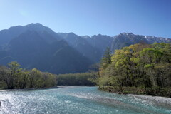新緑の梓川