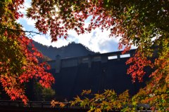 紅葉の大仁田ダム