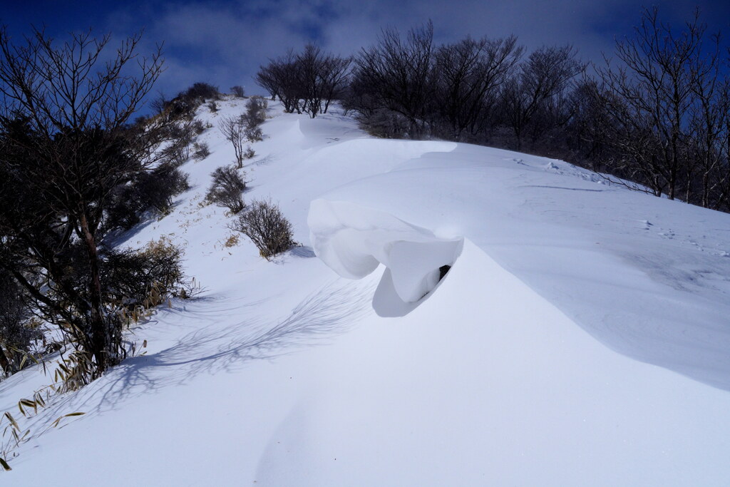 道覆う雪庇