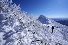 霧氷飾る谷川岳