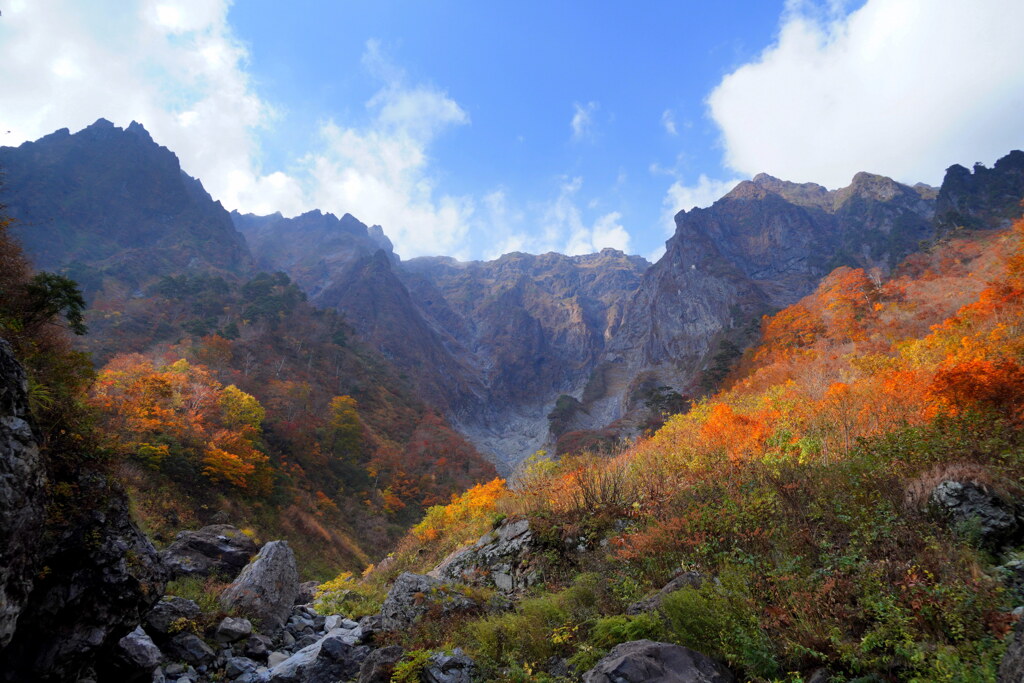 錦秋の一ノ沢出合
