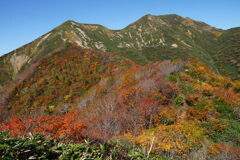 錦秋の谷川馬蹄形