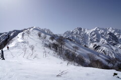 午後の日差しの鹿島槍