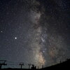 夏の夜のスキーゲレンデ