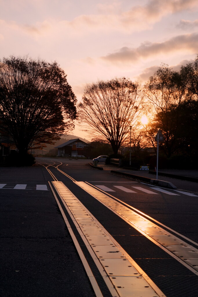 朝焼けのアプト道