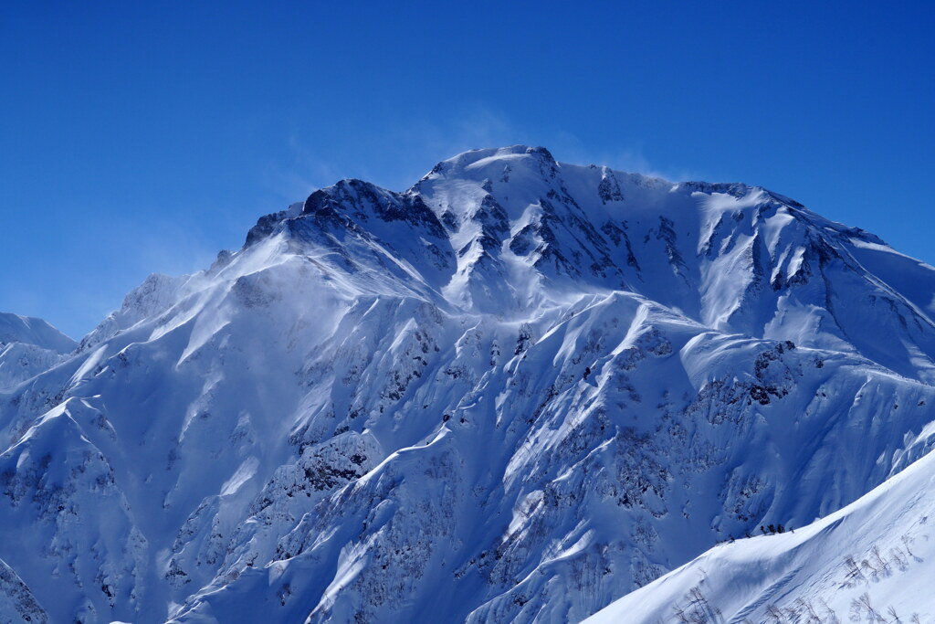 雪煙立つ五竜岳