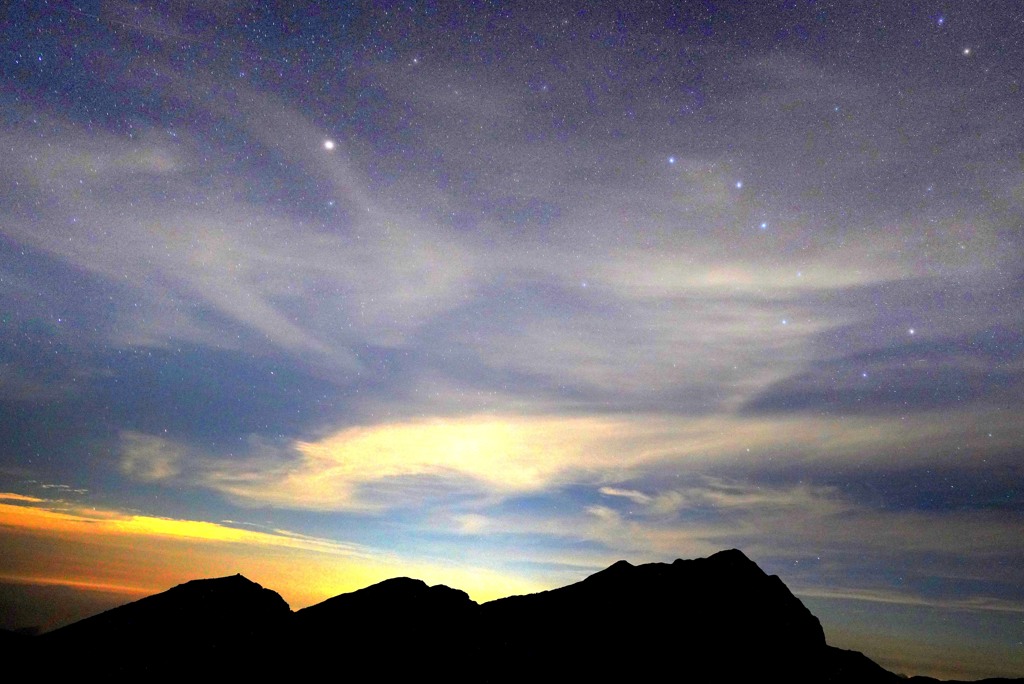 星と雲の奥大日岳