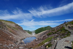 すじ雲掛かるミドリ池