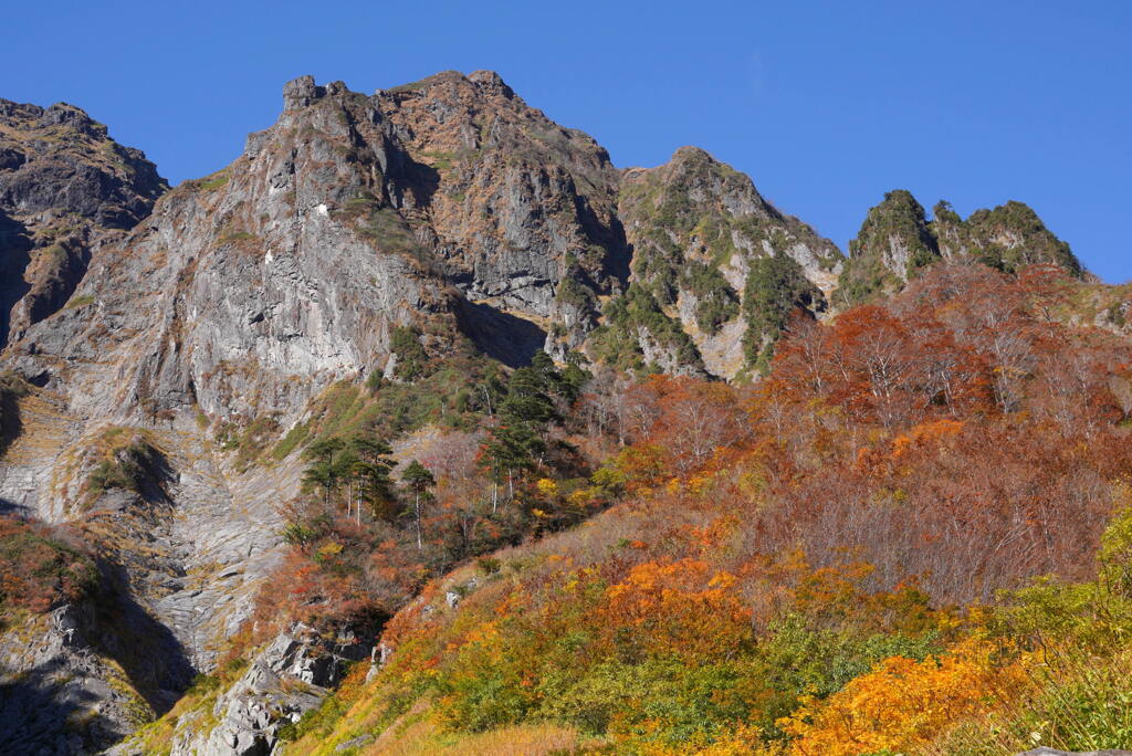 迫る岩稜