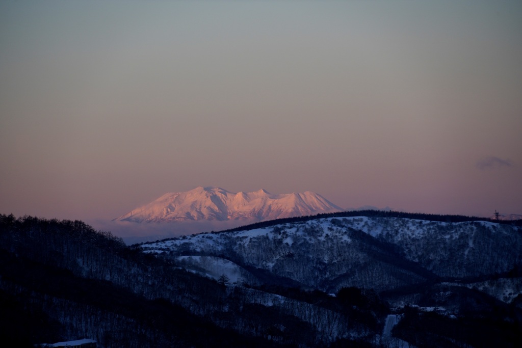 朝焼けの御嶽山