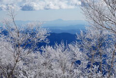 霧氷と筑波山
