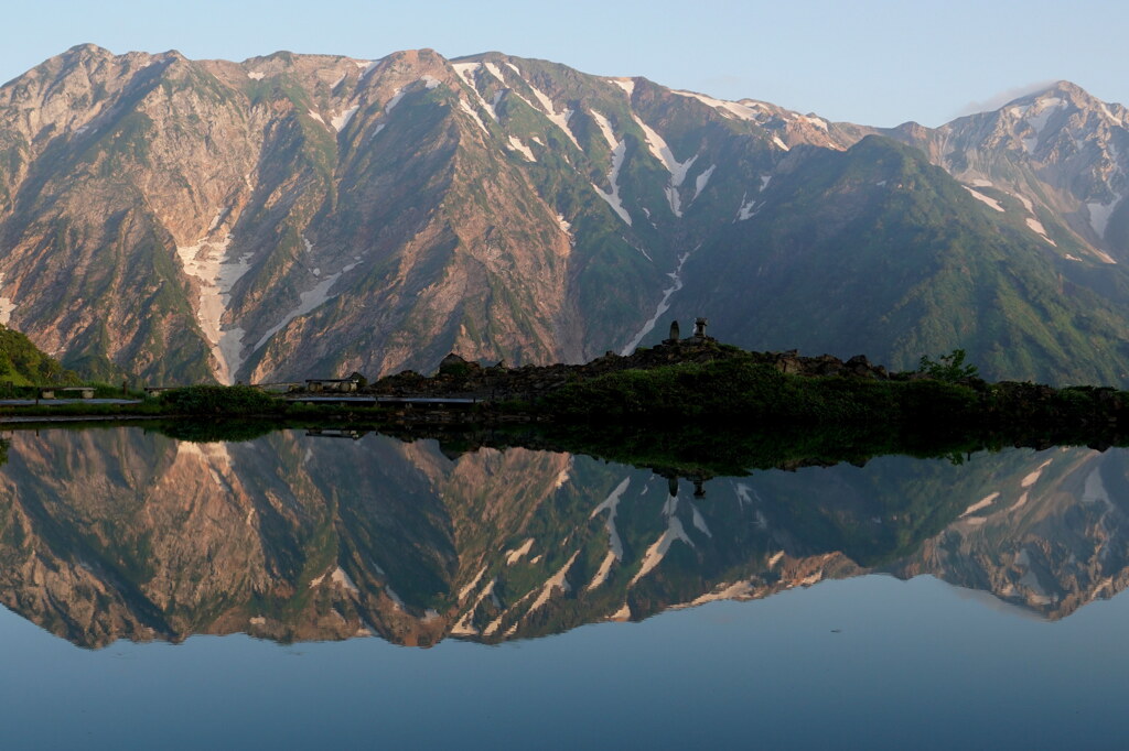 水鏡の白馬三山