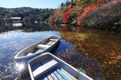 秋の湖畔