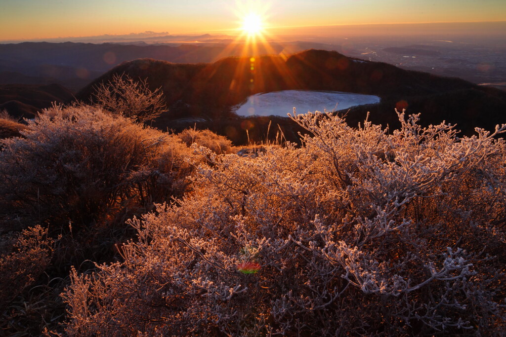 朝焼けの地蔵岳