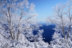 霧氷と筑波山