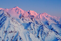 朝陽差す白馬三山