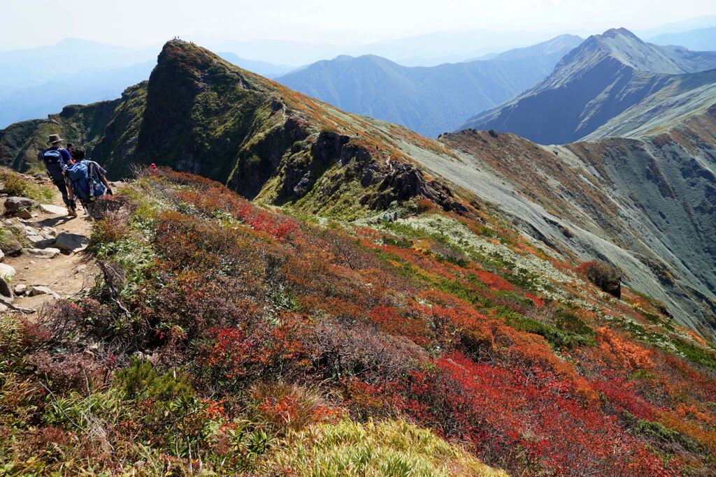 紅葉の稜線歩き