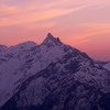 夕日の染まる槍ヶ岳
