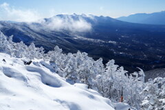 寒風流れる八ヶ岳