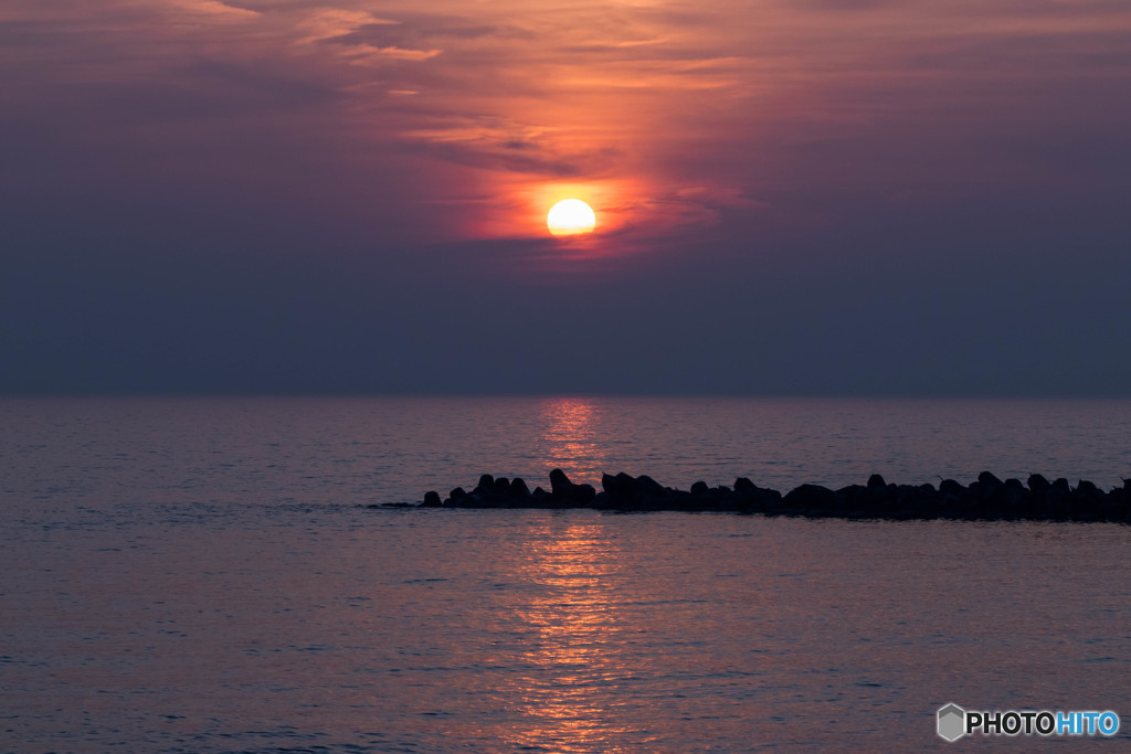 日本海の夕日