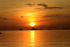 マニラ湾の夕日