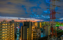 バルコニーから南西の空