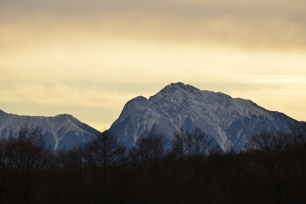 夕方の甲斐駒