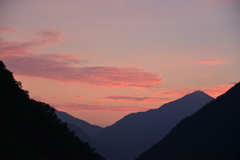 朝焼けと常念岳