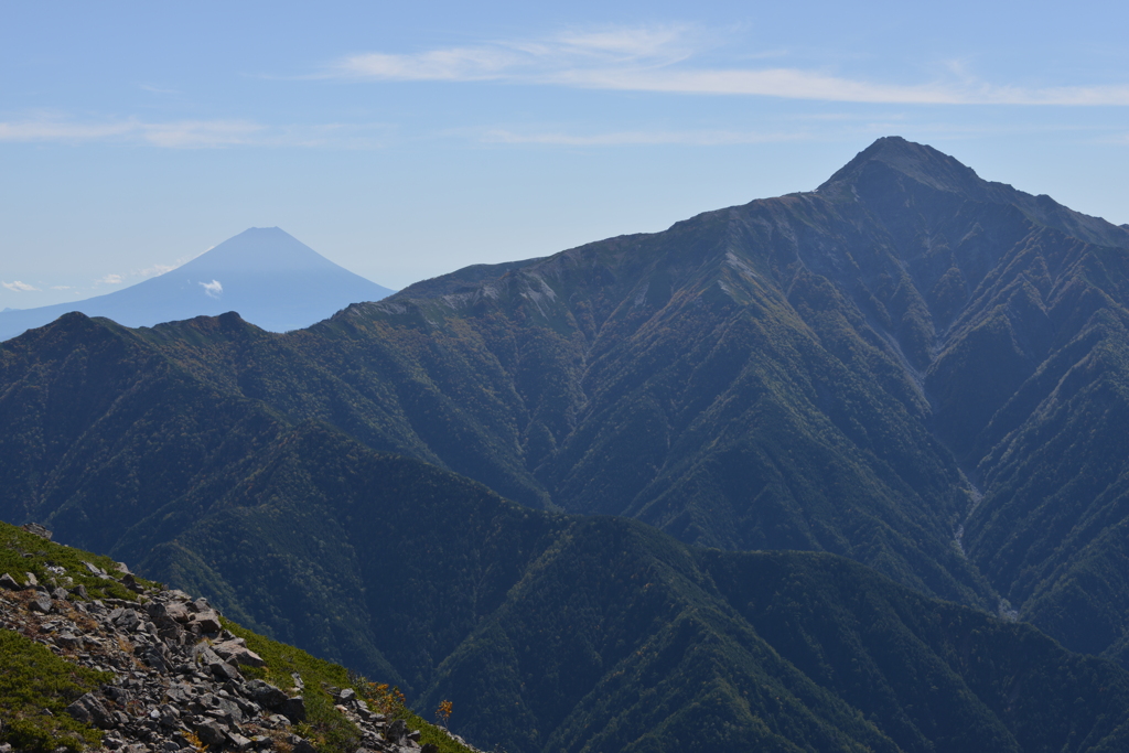富士山と北岳