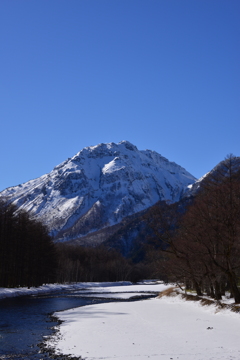 梓川の先に焼岳