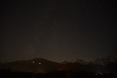 雪山、夜景、そして星空